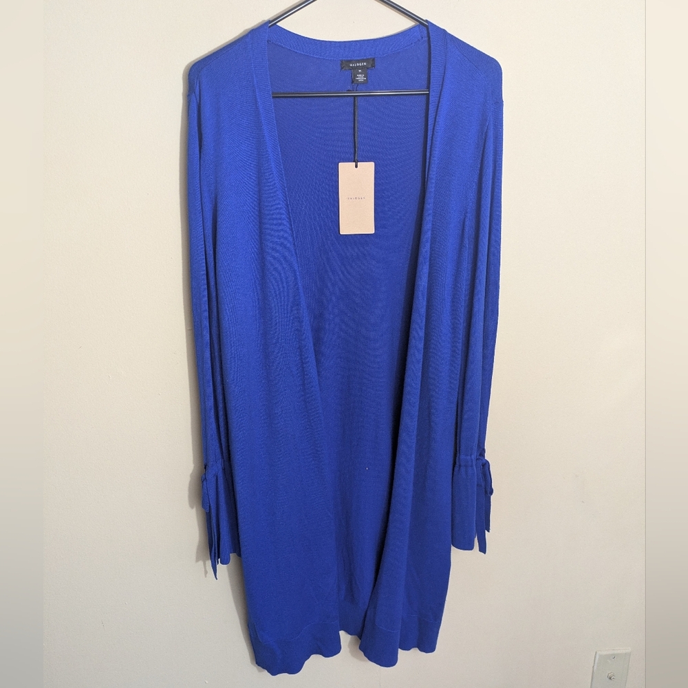 NWT Halogen royal blue open cardigan duster